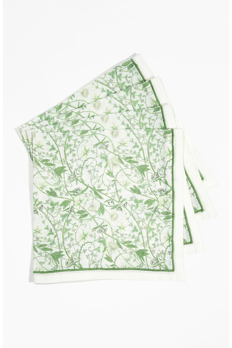 Inner Garden Society Dinner Napkins - Set of Four, Alternate, color, Green