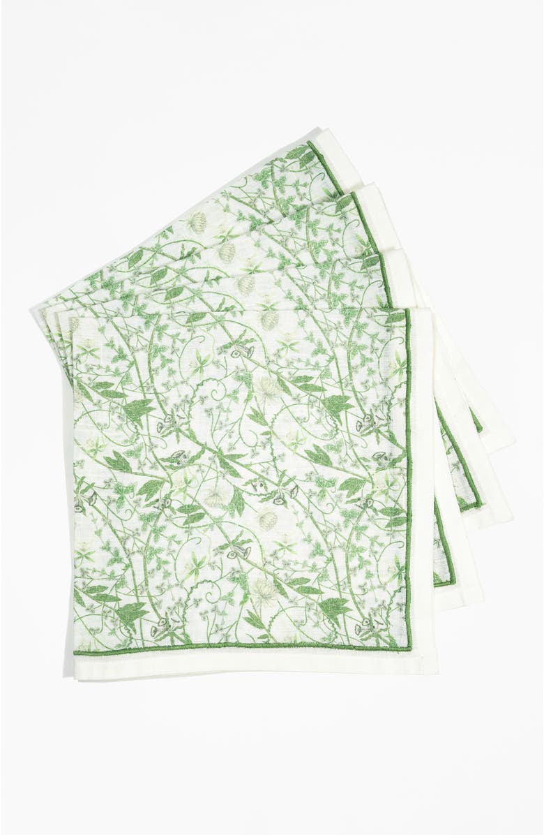Bond & Grace Inner Garden Society Dinner Napkins - Set of Four, Alternate, color, Green