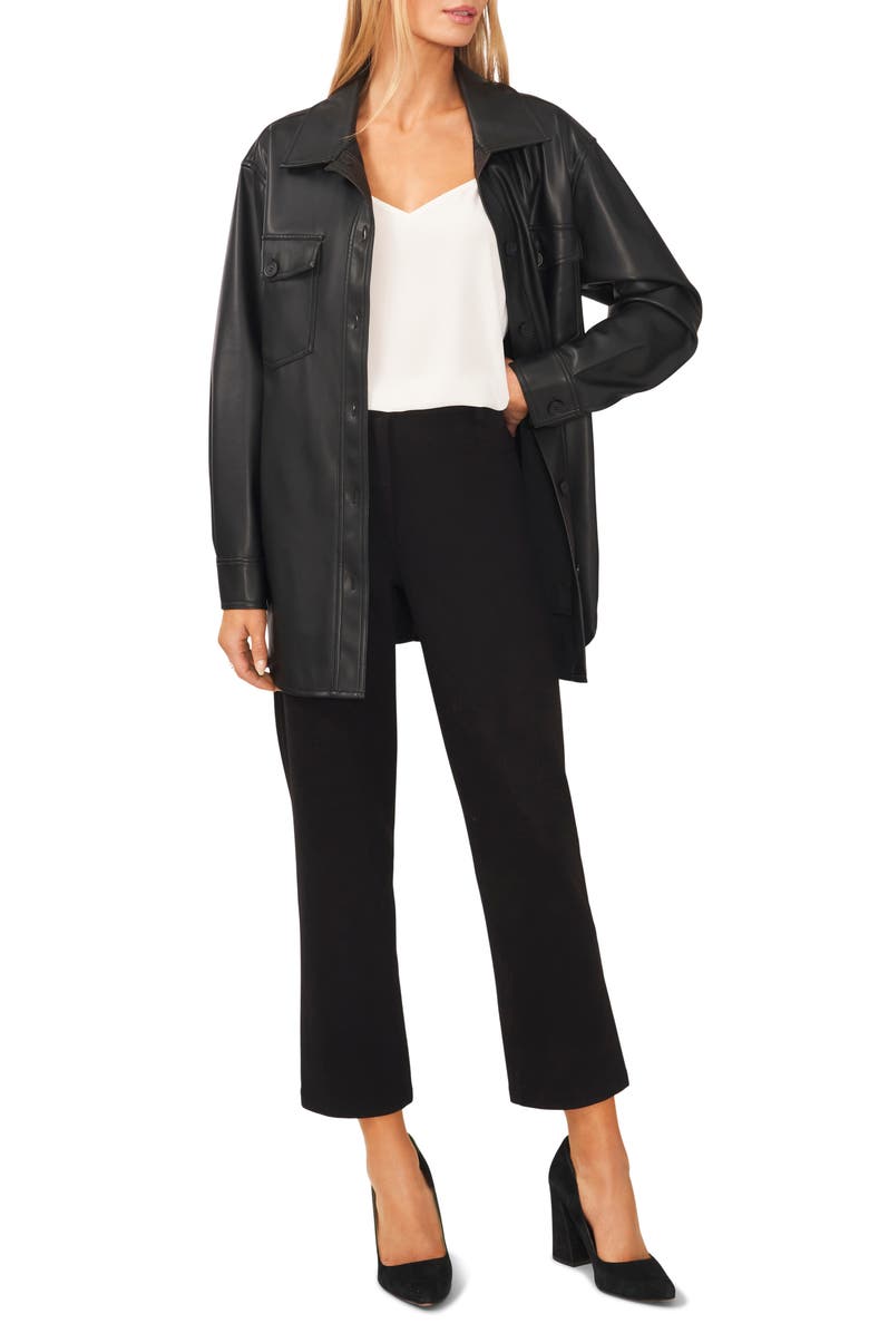 Halogen<sup>®</sup> Faux Leather Shirt Jacket, Alternate, color,