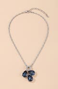 Modenaire Teardrop Trio Cluster Pendant Necklace