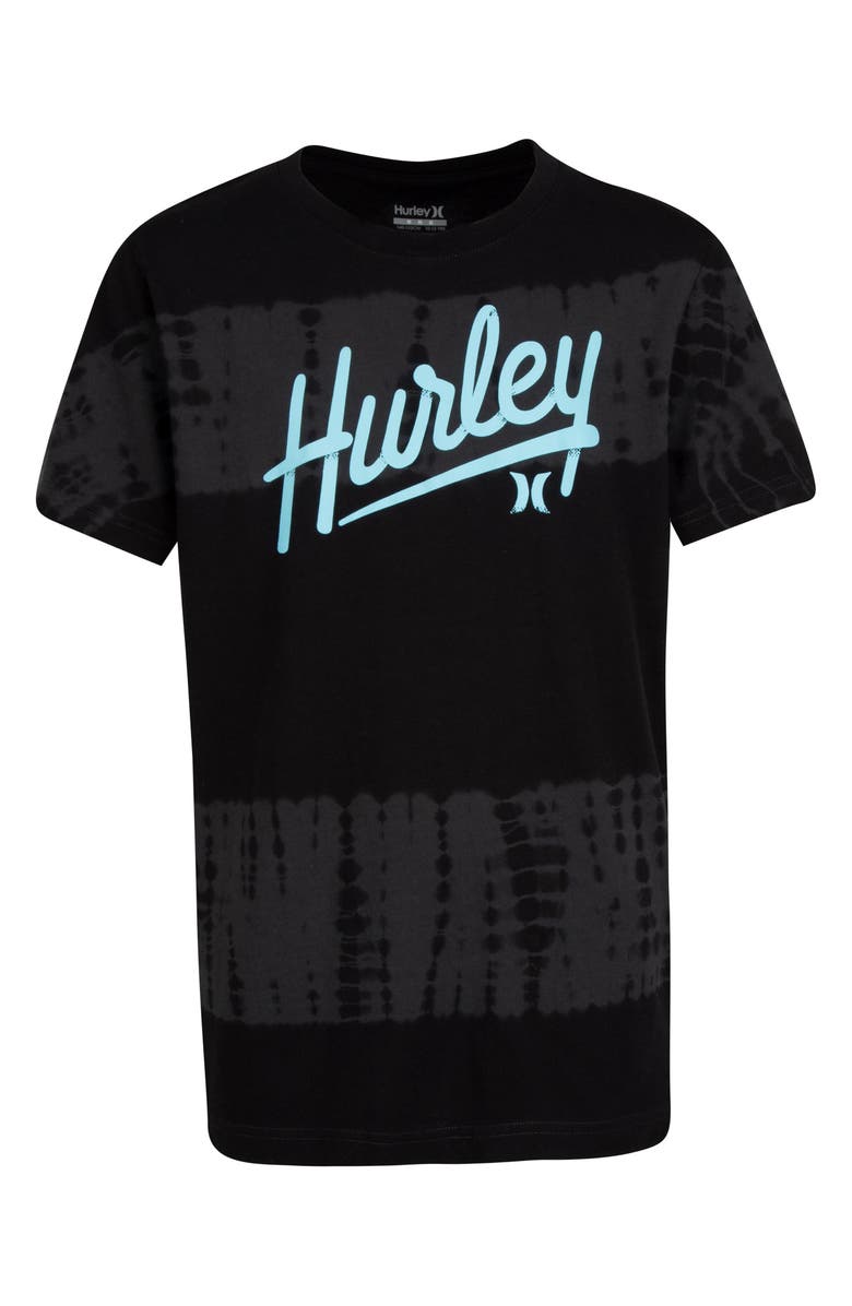 Hurley Kids' Tie Dye Script Cotton Graphic T-Shirt, Main, color,