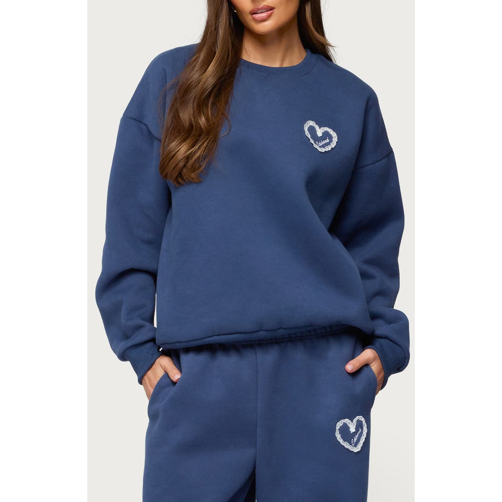Edikted Love Oversize Sweatshirt In Blue