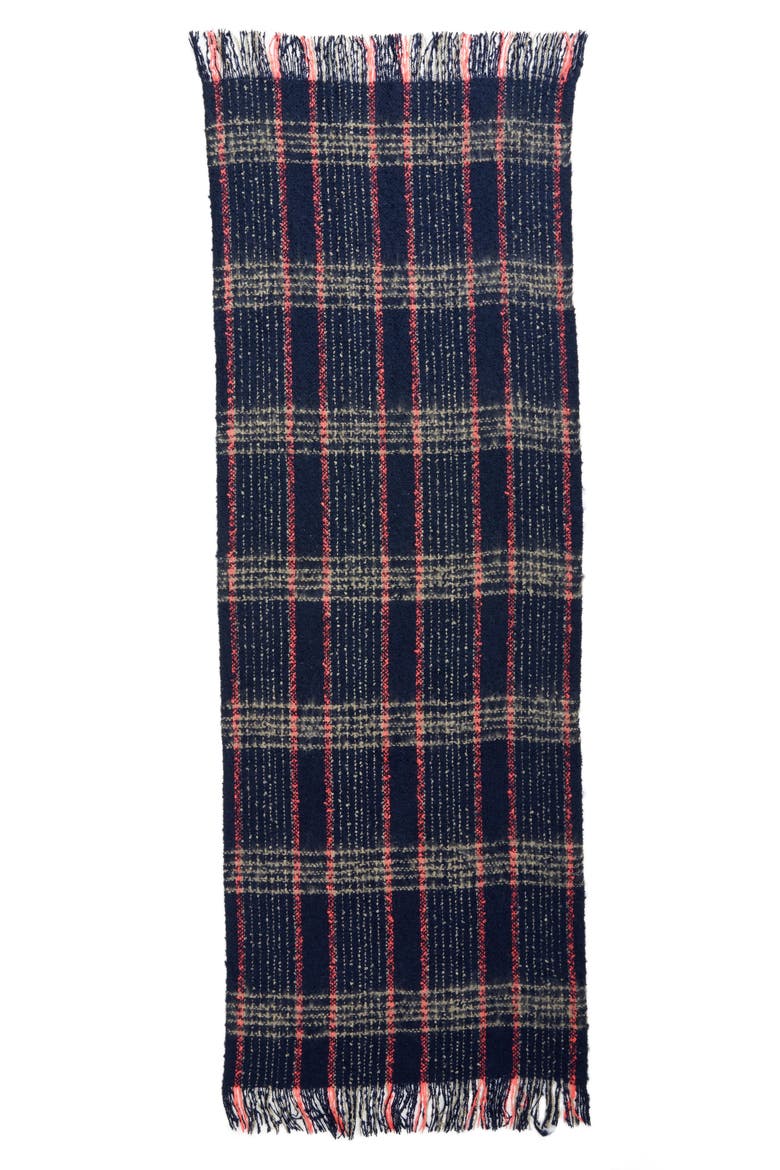 Speckled Check Blanket Scarf, Alternate, color, NAVY MULTI