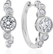 Crislu Stardust Cubic Zirconia Hoop Earrings