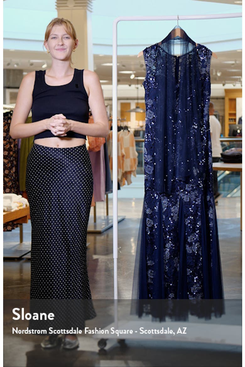 Sequin Embroidered Trumpet Gown video