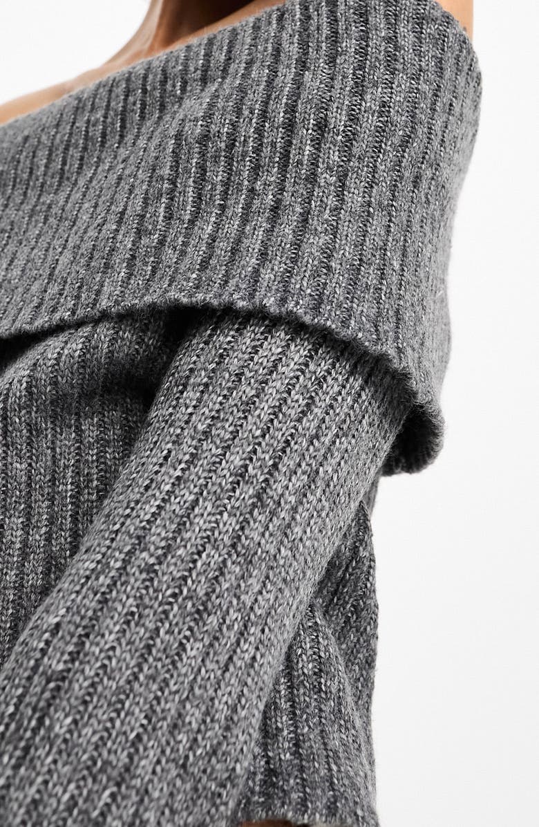 ASOS DESIGN Off the Shoulder Crop Sweater, Alternate, color, 