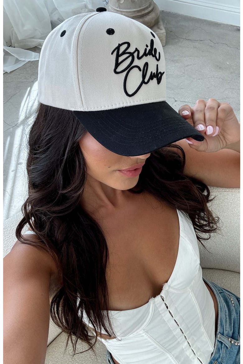 BRIDE CLUB Baseball Hat - Black, Alternate, color, Black
