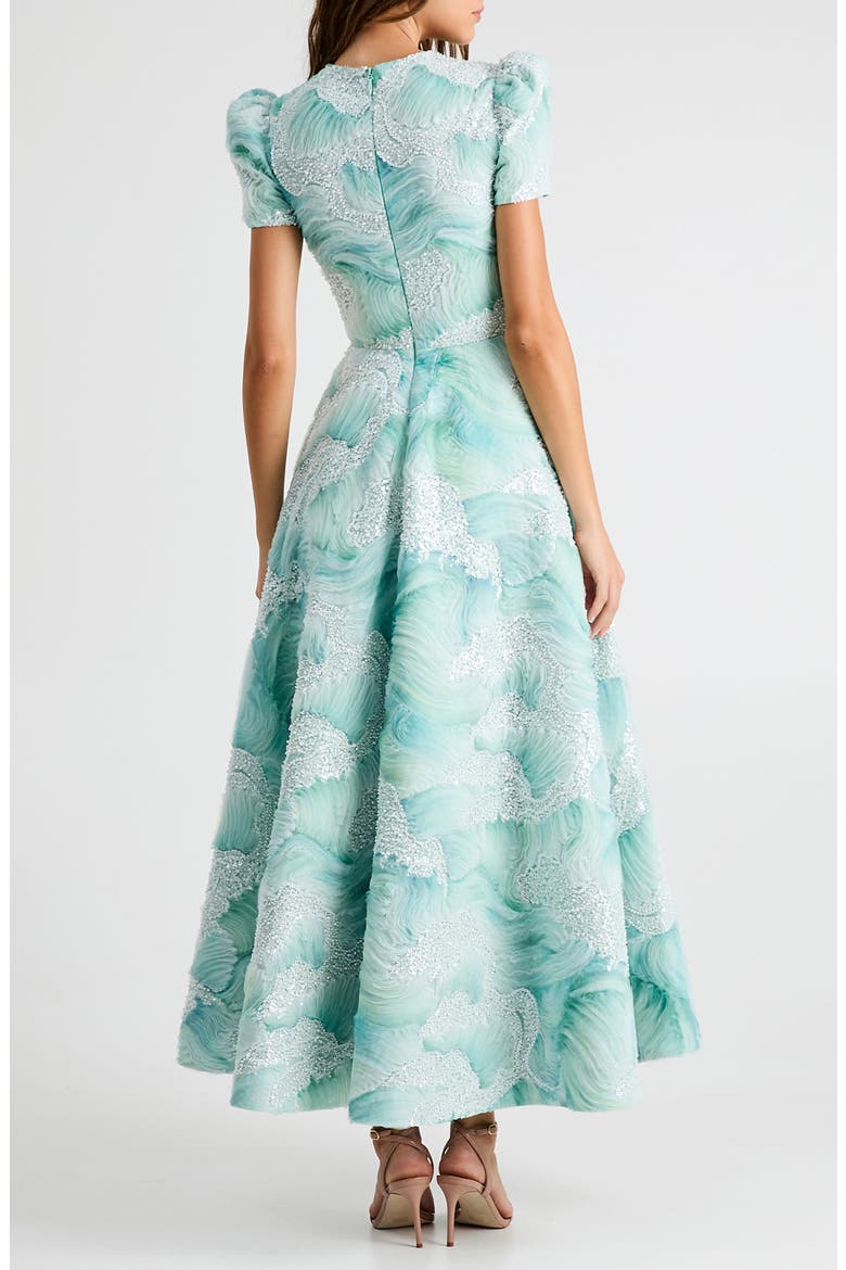 Eleanor Sequin Fit & Flare Cocktail Dress, Alternate, color, SEAFOAM
