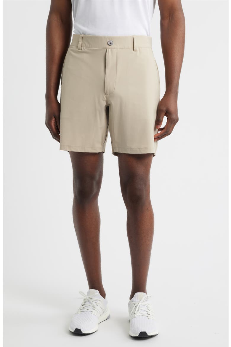 Fusionn Stretch Nylon Chino Shorts, Main, color, KHAKI