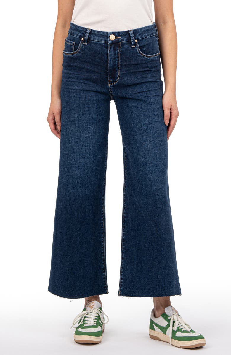KUT from the Kloth Meg Raw Hem High Waist Ankle Wide Leg Jeans, Main, color,