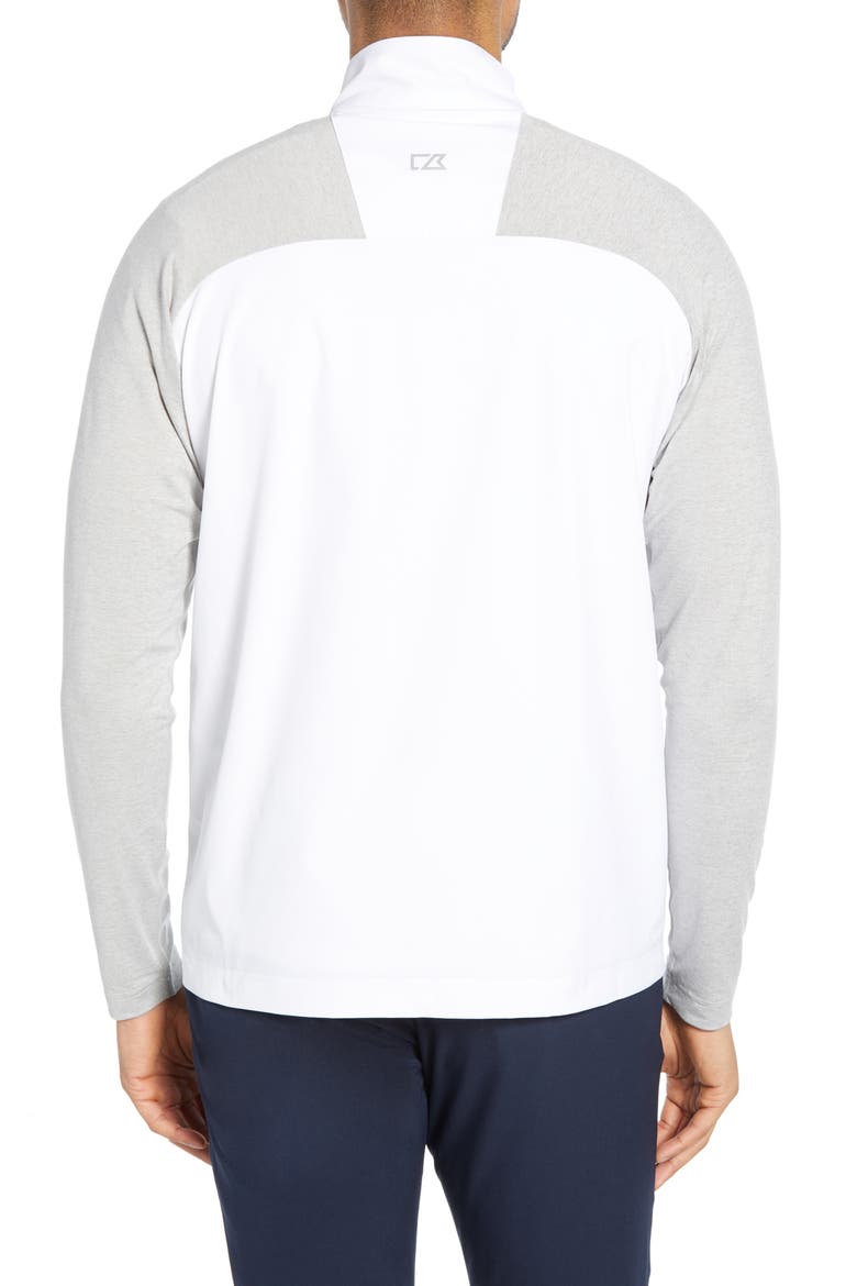 Response Hybrid Overknit Quarter Zip Pullover, Alternate, color, WHITE