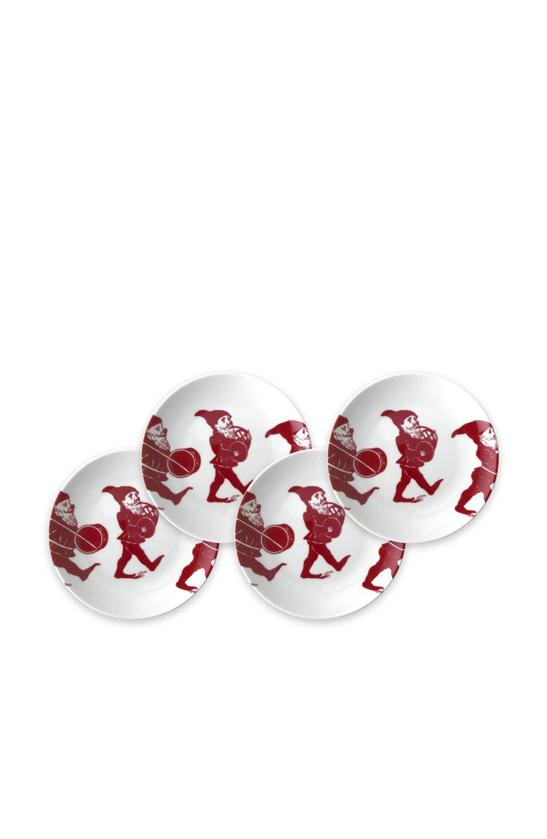Caskata Elves Small Plates - Porcelain - Set 4, Main, color, Red