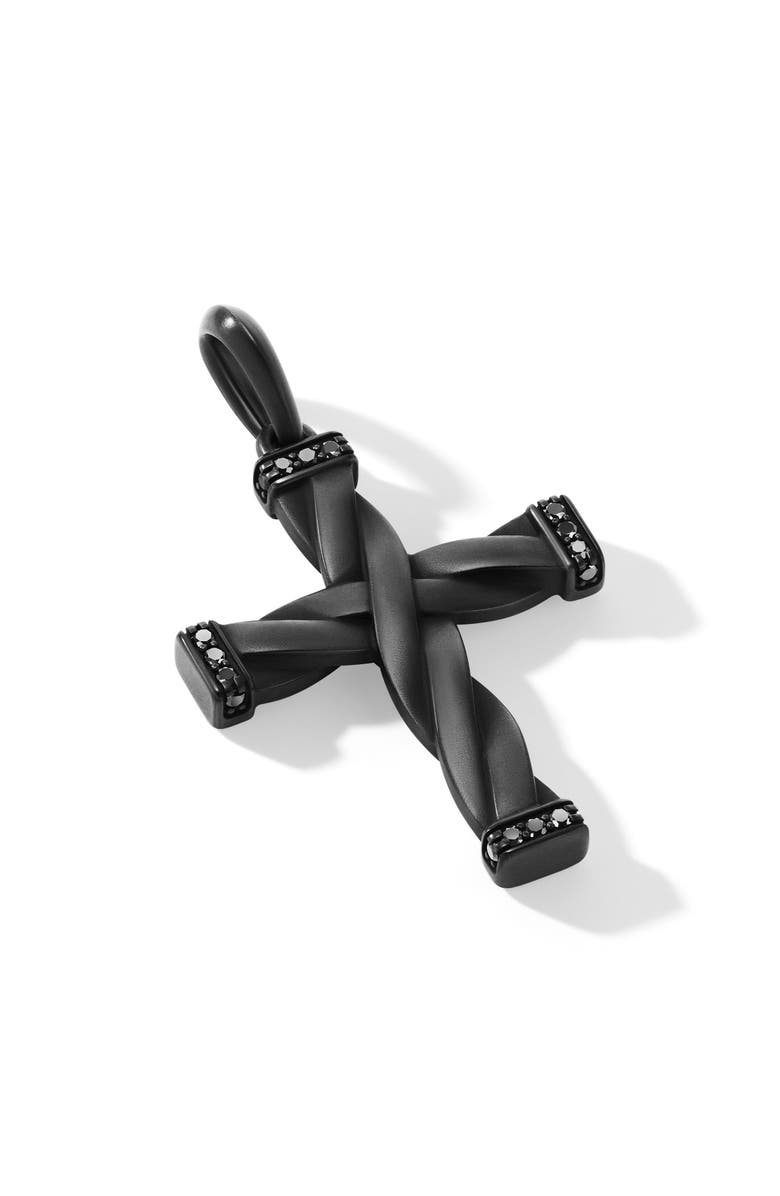 David Yurman Helios<sup>™</sup> Cross Pendant, Alternate, color, Black Titanium/ Diamond