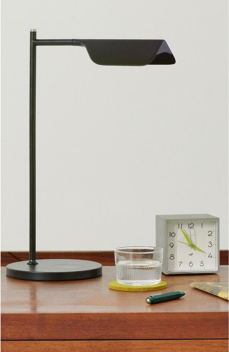 Brightech Leaf 16" Wireless Charging Pad Industrial LED Table Lamp, Black, 3-Way Dimming, Alternate, color, Black