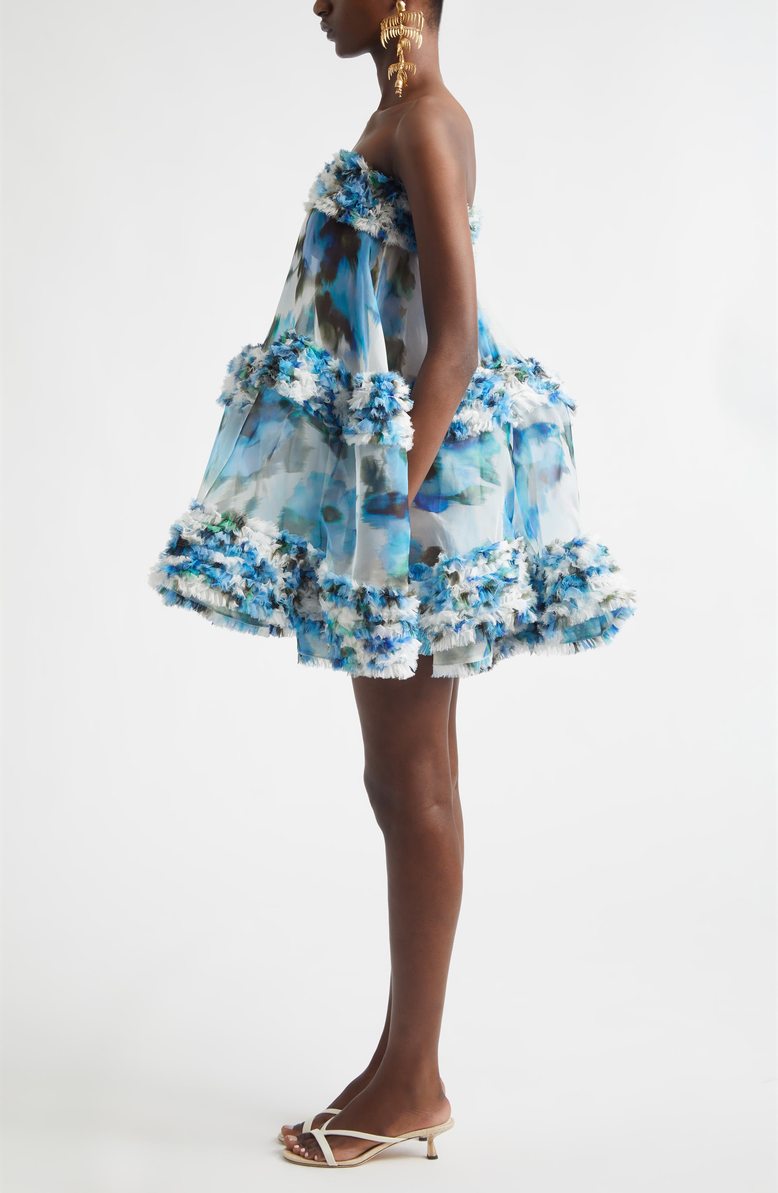 Alchemy Floral Silk Organza Ruffle Minidress (Women) | Nordstrom