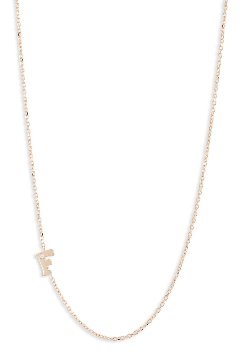 Diamond Initial Necklace, Main, color, F