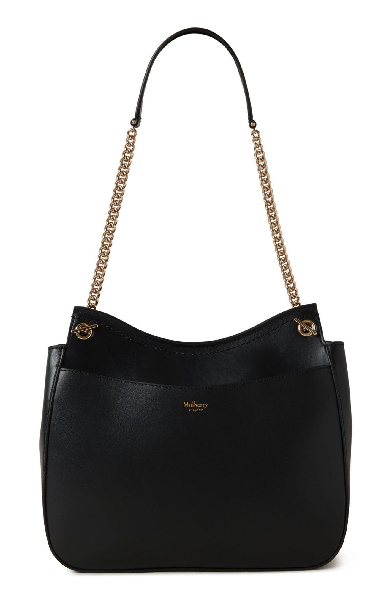 Mulberry Lana Chain Strap High Gloss Leather Shoulder Bag, Alternate, color, 