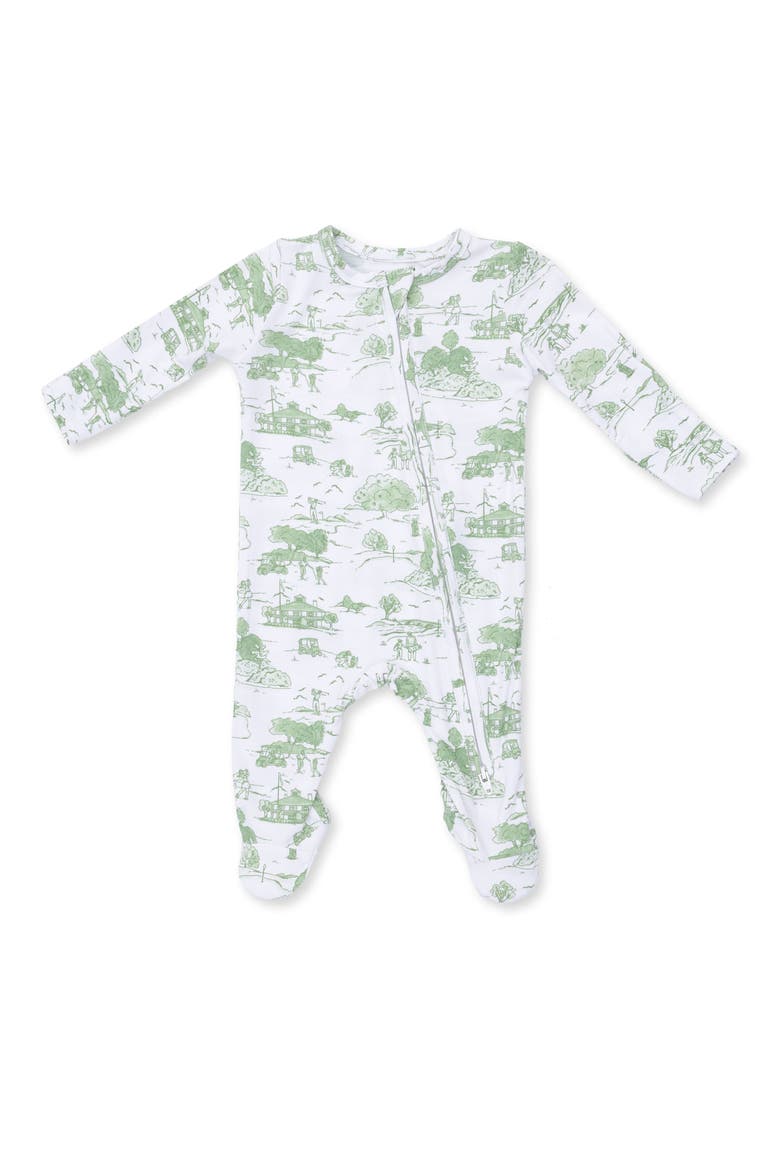 Golf Toile Zip Footie, Main, color, WHITE