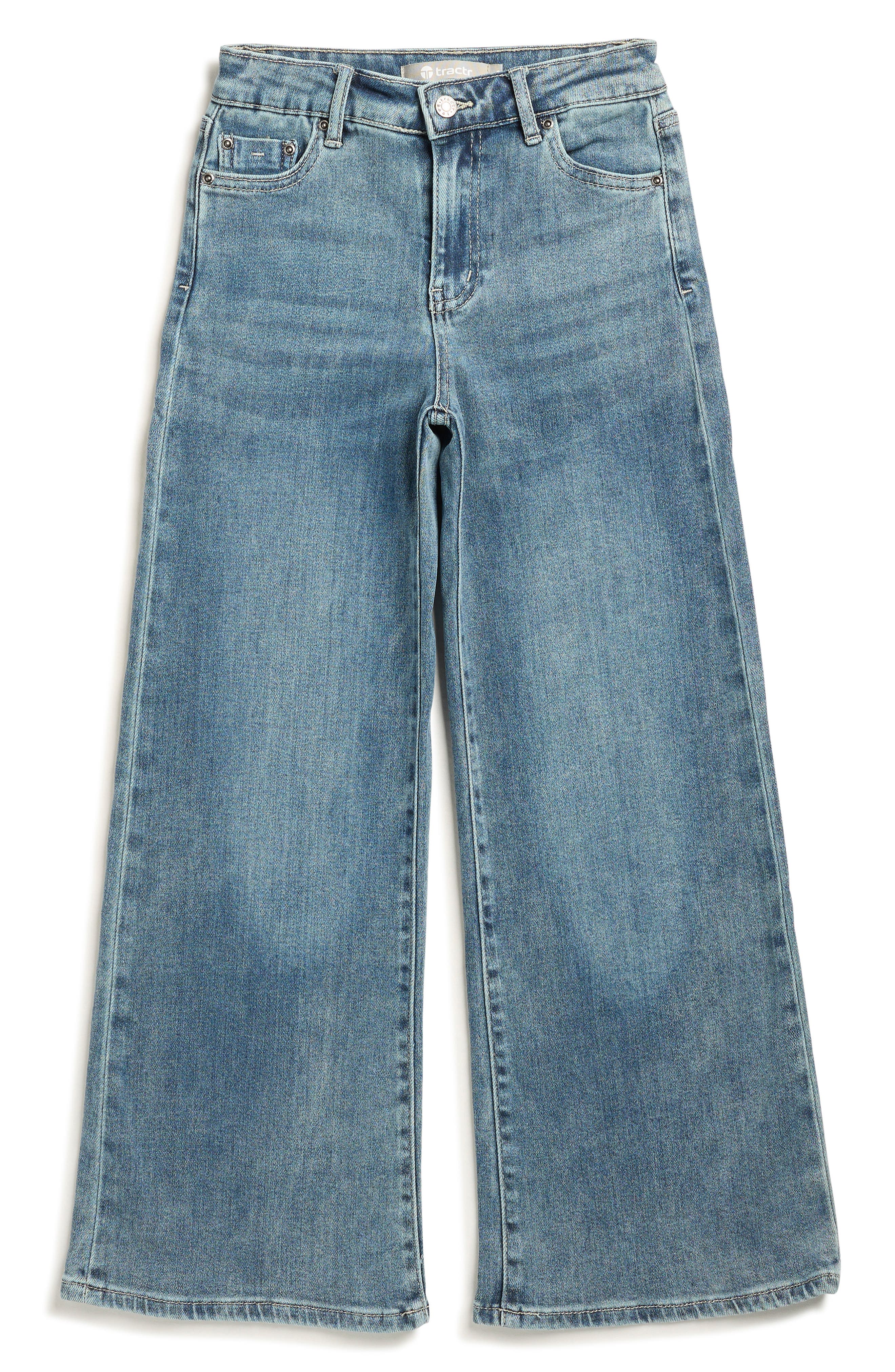 Tractr Kids' Wide Leg Jeans in Indigo 