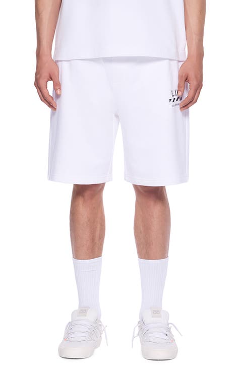 Diagonal Logo Cotton French Terry Sweat Shorts
