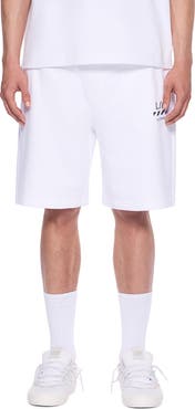L/AB OFF-WHITE Diagonal Logo Cotton French Terry Sweat Shorts