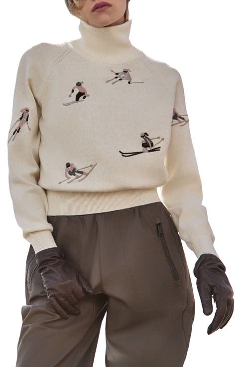 Belle Ski Mock Neck Organic Cotton Blend Sweater