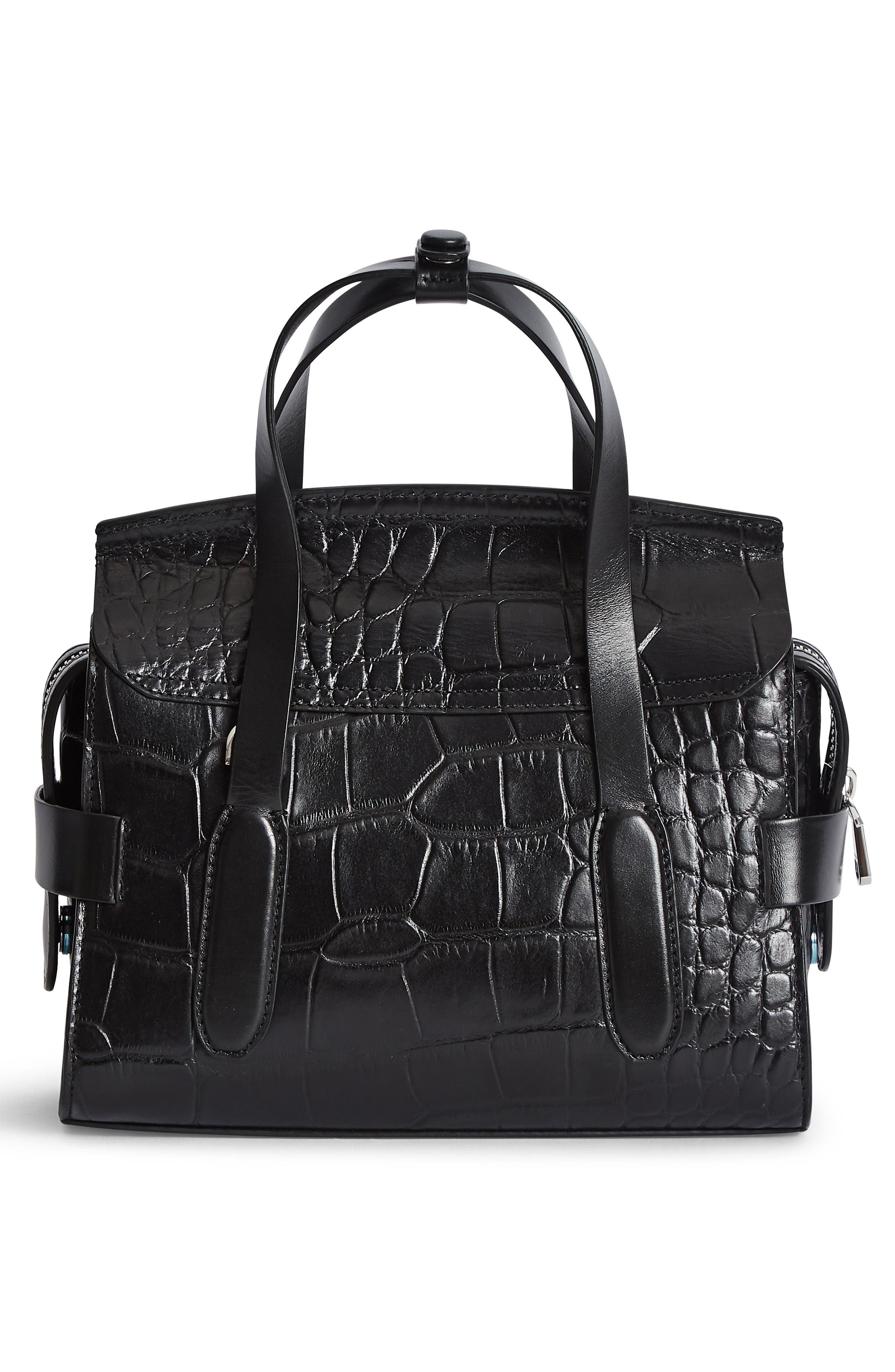 Reiss Sophie Croc Embossed Leather Crossbody Bag, Alternate, color, 