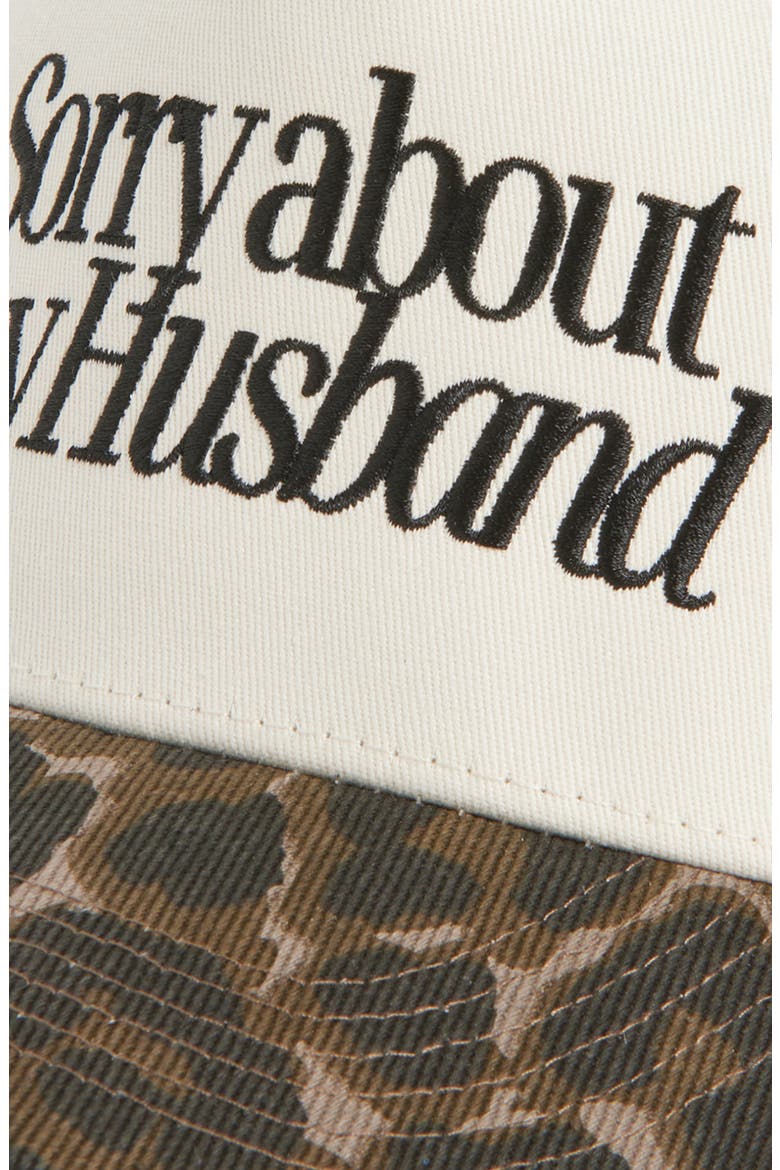 Sorry About My Husband Canvas Snapback Baseball Cap, Alternate, color, CHEETAH