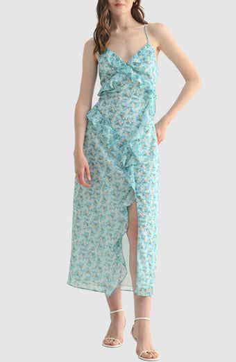 All in Favor Floral Ruffle Midi Dress