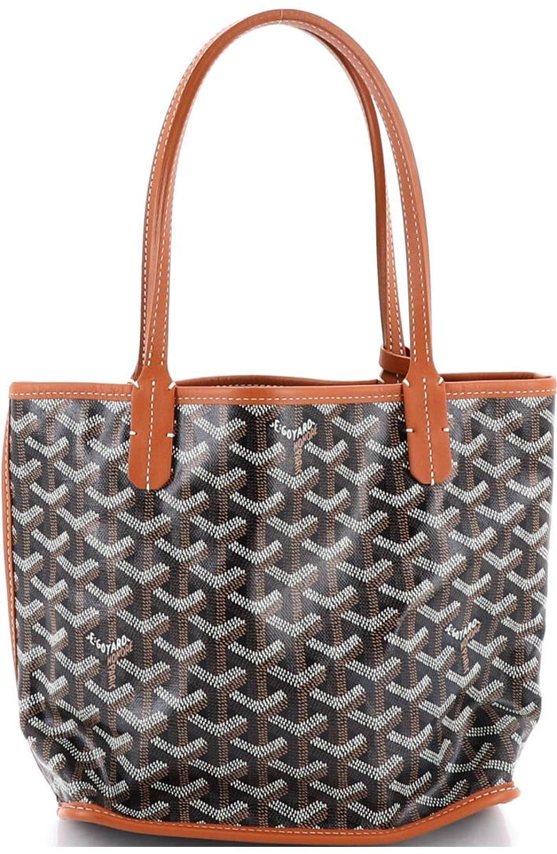 Pre-Owned Goyard Anjou Reversible Tote Coated Canvas Mini, Alternate, color, Brown