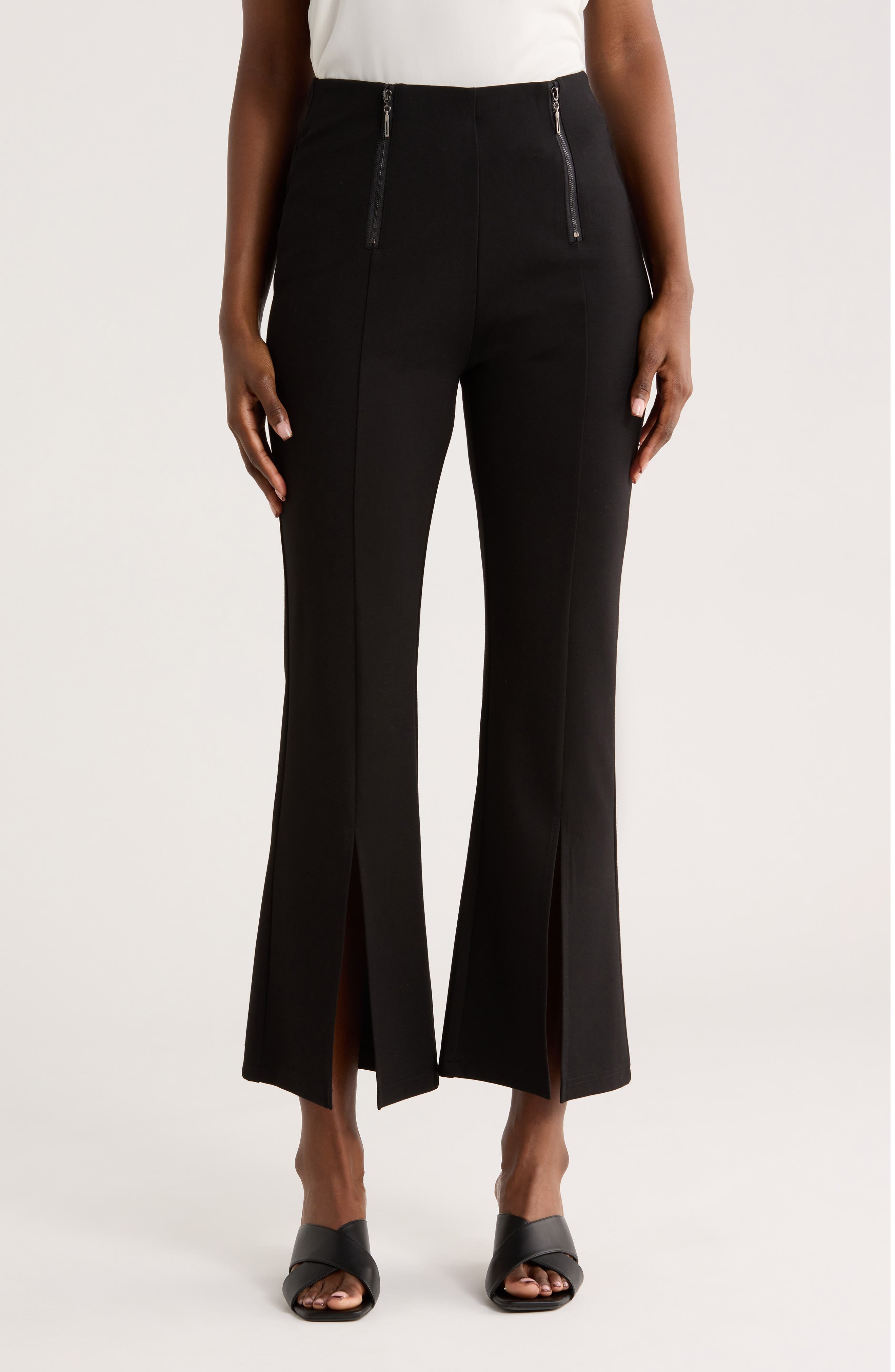 PATRIZIA LUCA Front Slit Wide Leg Pants