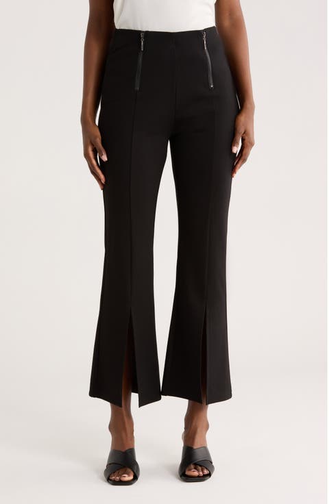 Front Slit Wide Leg Pants