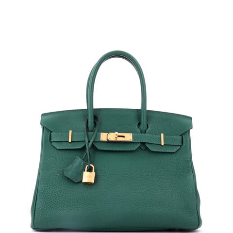 Birkin Handbag Green Togo with Gold Hardware 30
