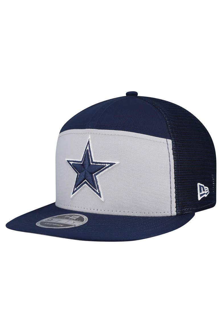 Men's New Era Gray/Navy Dallas Cowboys Outdoor Split Panel 9FIFTY Snapback Hat, Main, color, Gray