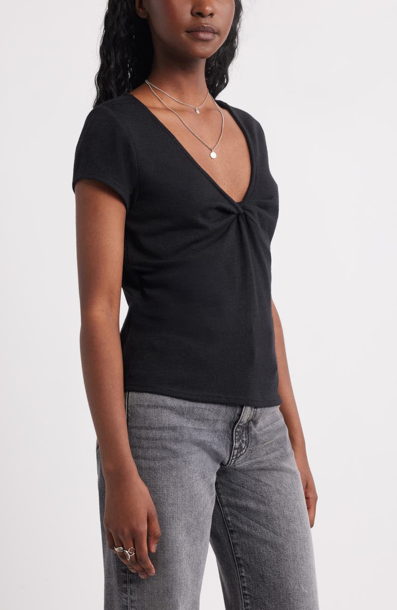 Treasure & Bond Twist Front V-Neck Knit Top, Alternate, color, Black