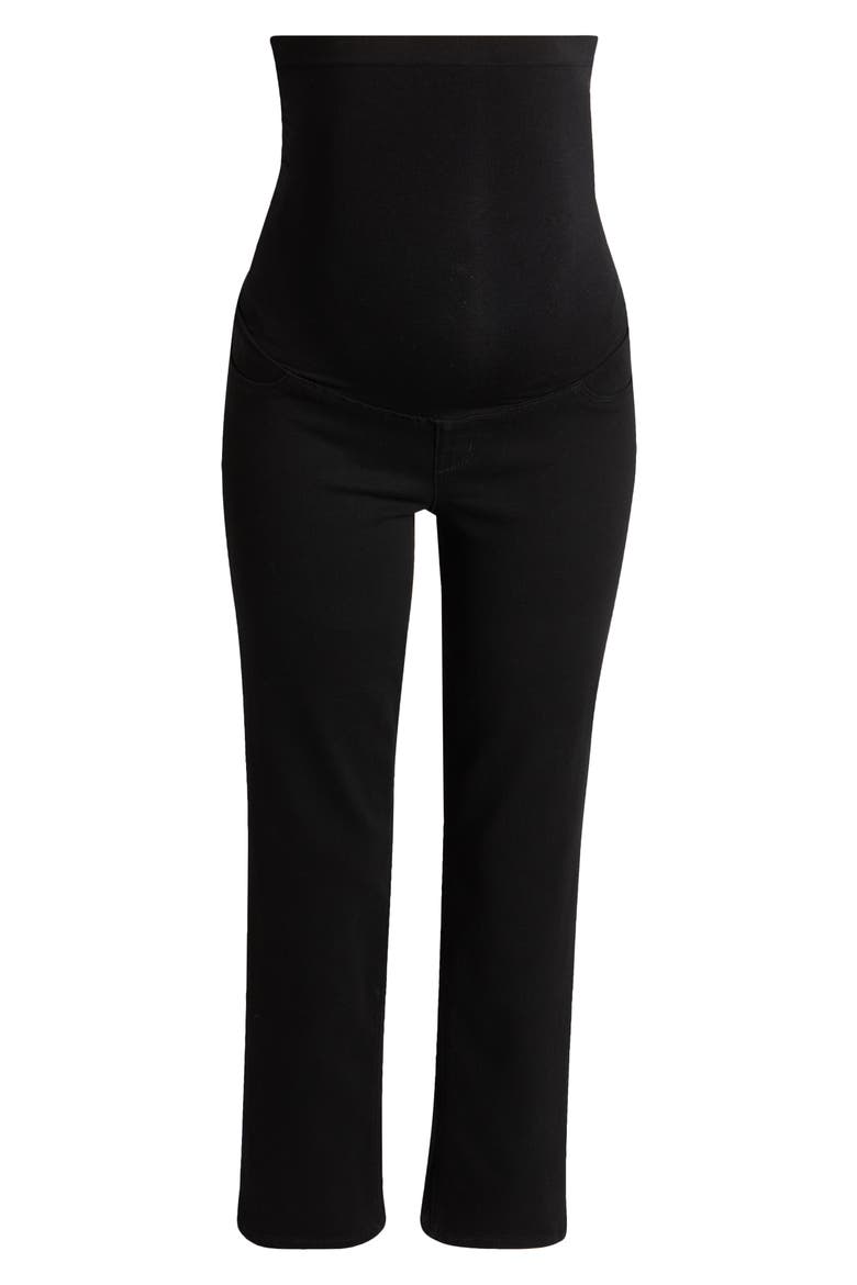 Over the Bump Slim Straight Leg Maternity Jeans, Alternate, color, BLACK
