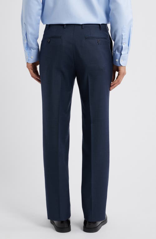 Canali Impeccabile Regular Fit Bird's Eye Super 130s Wool Dress Pants In Navy