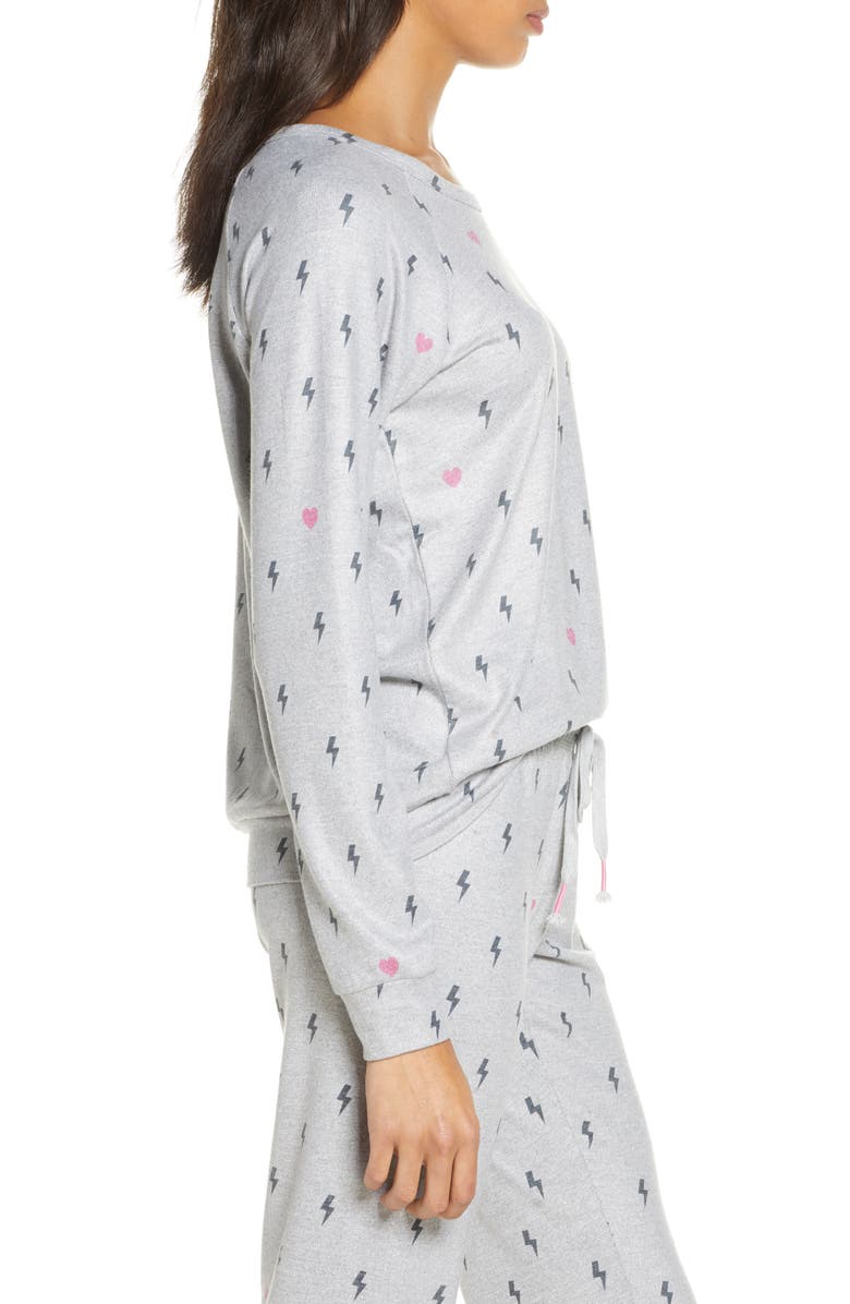 PJ Salvage Peach Party Long Sleeve Sleep Shirt, Alternate, color, 