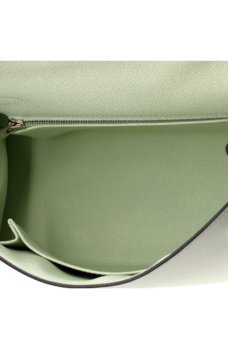 Pre-Owned Hermes Kelly Handbag Green Epsom with Palladium Hardware 25, Alternate, color,