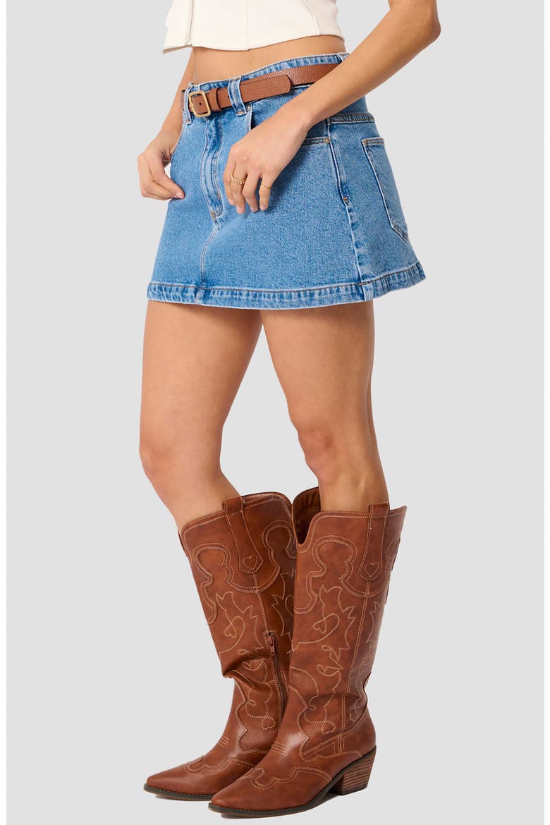 Jody A-Line Denim Skirt, Alternate, color, DEBBIE
