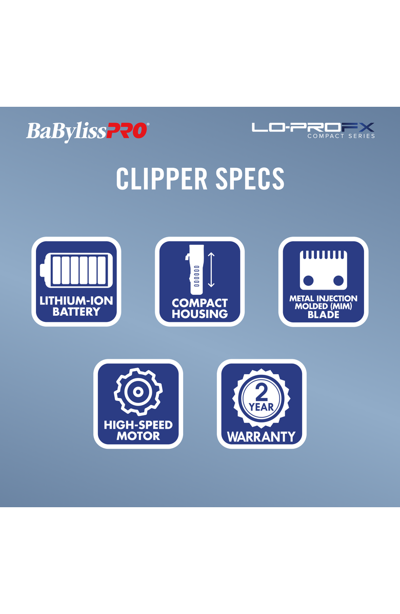 BaBylissPRO LO-PROFX Compact Series Clipper, Alternate, color, Blue