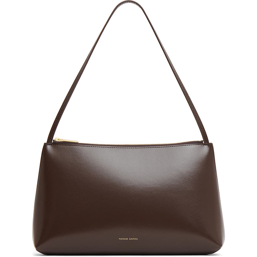 Mansur Gavriel Large Gaia Leather Shoulder Bag in Chocolate/warm Grey at Nordstrom