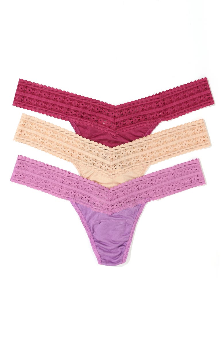 Hanky Panky DreamEase<sup>™</sup> Assorted 3-Pack Low Rise Thongs, Main, color, 