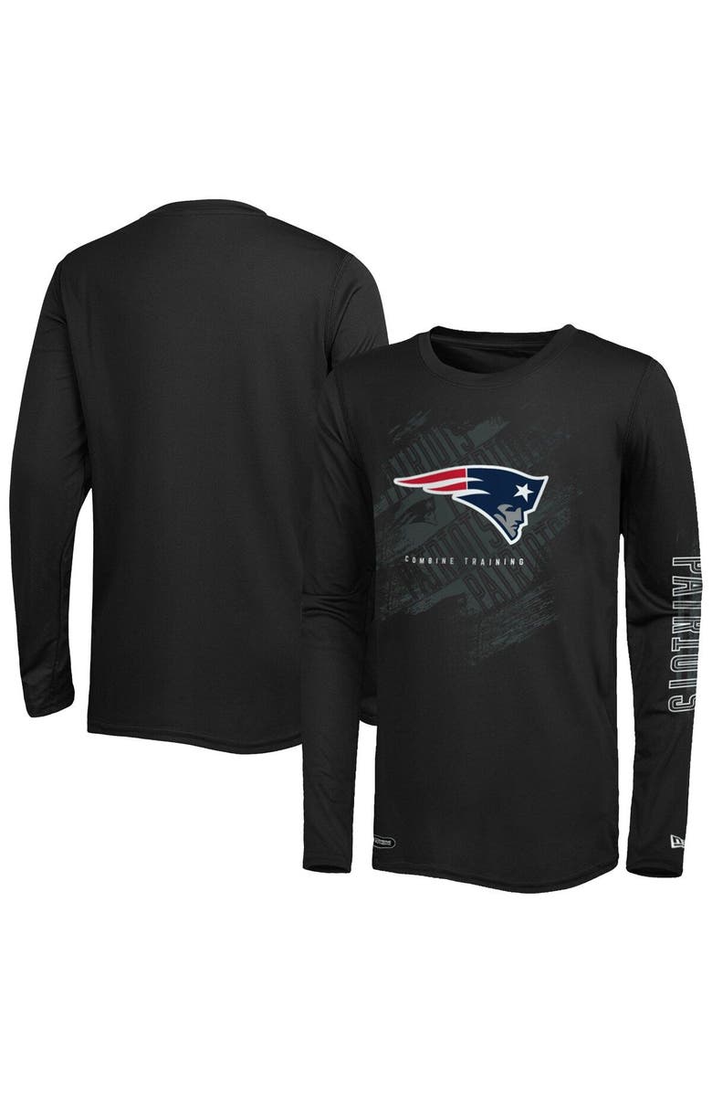 New Era Men's New Era Black New England Patriots Combine Authentic Action Long Sleeve T-Shirt, Main, color, 