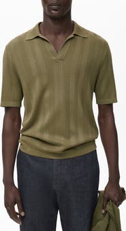 MANGO Rib Johnny Collar Polo