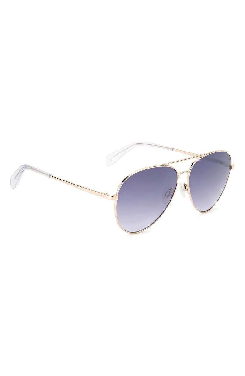 rag & bone 59mm Aviator Sunglasses, Alternate, color, Gold/ Grey Ms Silver