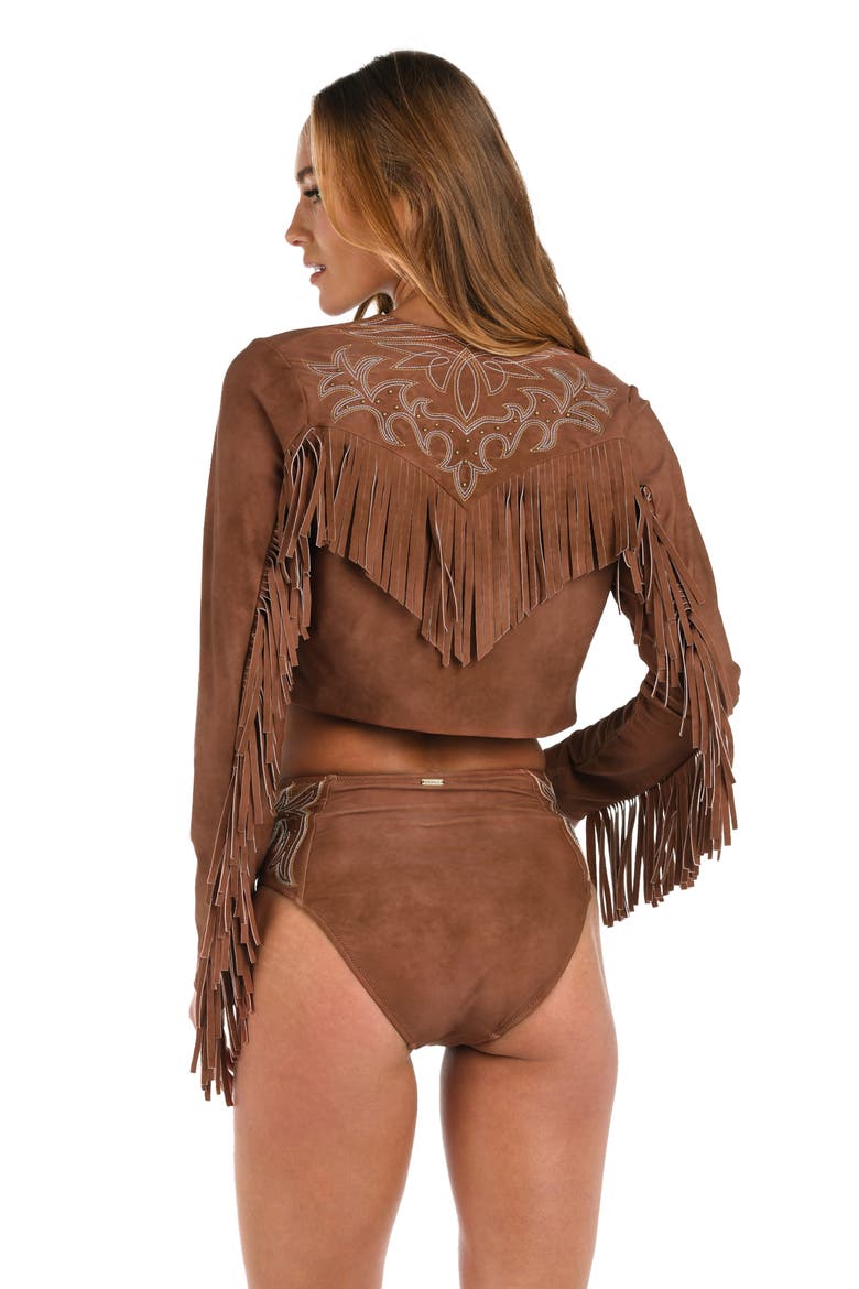 Adeline Bolero Crop Cover-Up Jacket, Alternate, color, BRONZE