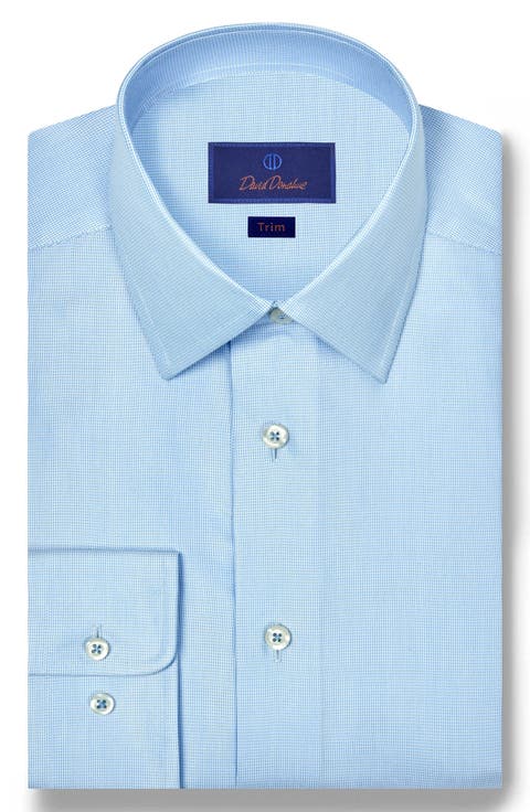 Trim Fit Cotton & Silk Dress Shirt