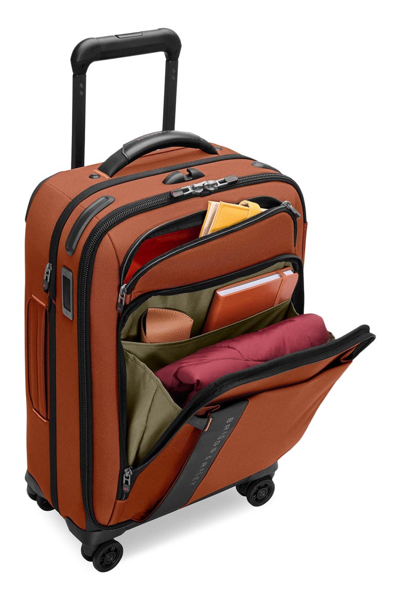 ZDX Essential 22-Inch Expandable Carry-On Spinner Suitcase, Alternate, color, CANYON