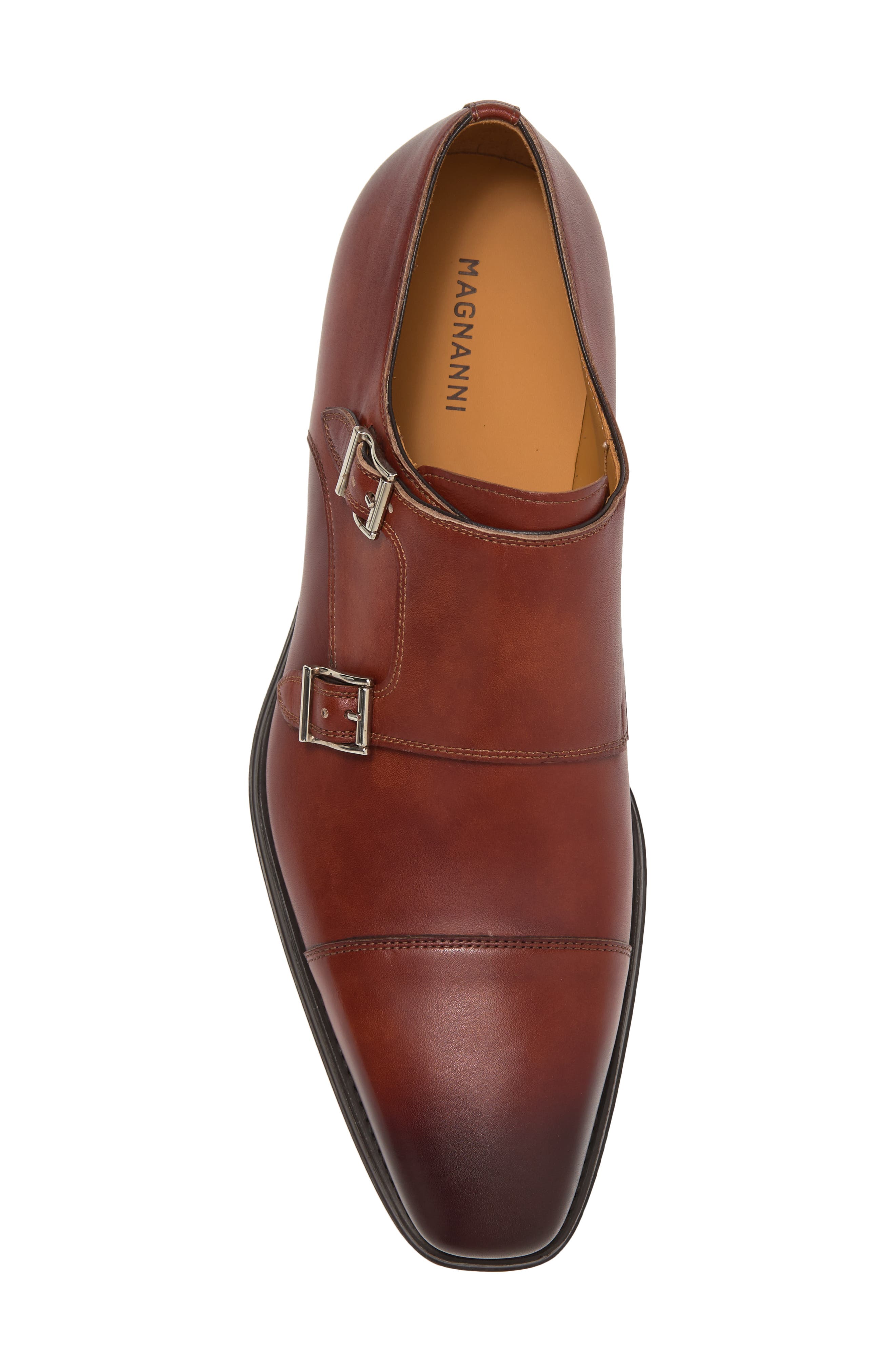 Magnanni Benetiez II Double Monk Strap Loafer - Wide Width Available, Alternate, color, Cognac